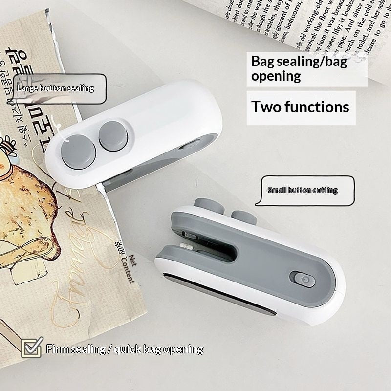 Mini 2 In 1 Sealer Heat Sealer Bag Opening Machine For Snacks Home USB Sealer